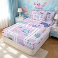 thumbnail image 1 of Manfei Cute Jellyfish Zipper Twin Comforter Sets with Fitted Sheet and 2 Pillowcases, Ocean Cartoon Animal Zipper Bedding Set, Lavender, Polkadot Reversible, 4 Pieces, 1 of 7