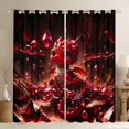 thumbnail image 1 of Manfei Cute Kawaii Dragon Animals Curtains and Drapes Pack of 2 (52x63 Each),Fantasy Crystal Black Out Curtains,Red Orange, 1 of 6