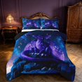 thumbnail image 1 of Manfei Cute Kawaii Dragon Animals Queen Comforter Set,Fantasy Wildlife Comforter Sets Queen,Blue,Black Reversible,3pcs,1 Comforter and 2 Pillowcases, 1 of 7