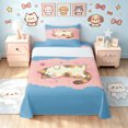 thumbnail image 1 of Manfei Cute Kitten Cat Twin Sheets, Cartoon Sleeping Pet Bedding, Blue Pink, 3-Piece, 1 Flat Sheet, 1 Fitted Sheet and 1 Pillowcase, 1 of 6