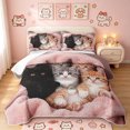 thumbnail image 1 of Manfei Cute Kitten Twin Quilt Set, Pet Animal Twin Coverlet Set, Pink, 2pcs, 1 Bedspread and 1 Pillowcase, 1 of 7