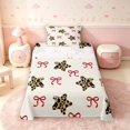 thumbnail image 1 of Manfei Cute Leopard Stars Print Twin Sheets,Cartoon Red Bows Bedding,3-Piece,1 Flat Sheet,1 Fitted Sheet and 1 Pillowcase, 1 of 6