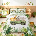 thumbnail image 1 of Manfei Cute Lion Elephant King Size Comforter Sets, Zoo TruckAnimal Comforters King Size, White Sage, Polkadot Reversible, 3 Pieces, 1 Comforter and 2 Pillowcases, 1 of 7