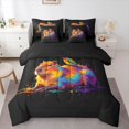 thumbnail image 1 of Manfei Cute Little Birds 7pcs Queen Bedding,Lovely Capybara Bedding Comforter Set Queen,Black,Black Reversible, 1 of 7
