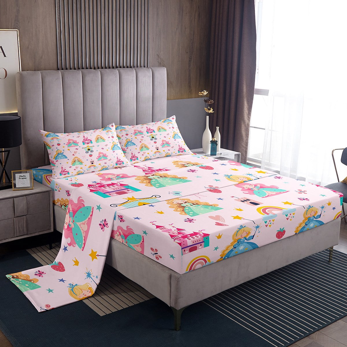 Manfei Cute Magical Princess Twin Sheet Sets,Fairy Tale Girly Theme ...