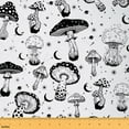 thumbnail image 1 of Manfei Cute Mushroom Fabric by the Yard (1 Yard), Stars and Moon Decorative Fabric by the Yard, Black White Sewing & Crafting Fabric, 1 of 6
