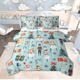 thumbnail image 1 of Manfei Cute Nutcracker Bedding Comforter Set 7pcs for Kids, Christmas Tree Snowflake Full Bedding Set, Blue Merry Xmas Fitted Sheet Flat Sheet, Lightweight Room Decor, 1 of 8