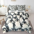 thumbnail image 1 of Manfei Cute Penguin Print Bedding Comforter Set 7 Pieces, Kawaii Cartoon Wildlife Full Bedding Set, Teen Boy Girl Kid Fitted Sheet Flat Sheet, Microfiber Bedroom Decor, 1 of 7