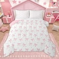 thumbnail image 1 of Manfei Cute Pink Bowknot 3 Pieces Queen Comforter Set for Girls Teens Female,Dreamy Princess Ultra Soft Bedding Sets,Stars Print Bedding Comforter Set,Luxury Bedroom Decor,Reversible, 1 of 8