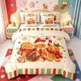 thumbnail image 1 of Manfei Cute Pink Christmas 7pcs Queen Bedding,Colorful Santa Hat Bedding Comforter Set Queen,Xmas Reversible, 1 of 7