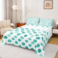 thumbnail image 1 of Manfei Cute Polka Dots Bed Sheets,Geometric Circular Pattern King Sheets,Cyan White Sheet Set For Girls Kids,Breathable Home Decor,4 Pieces, 1 of 7