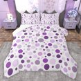 thumbnail image 1 of Manfei Cute Polka Dots Full Size Comforter Sets,Geometric Circular Pattern Bedding Comforter Set,Purple White Bedding Sets For Girls Kids,Breathable Home Decor Reversible,3-Piece, 1 of 8