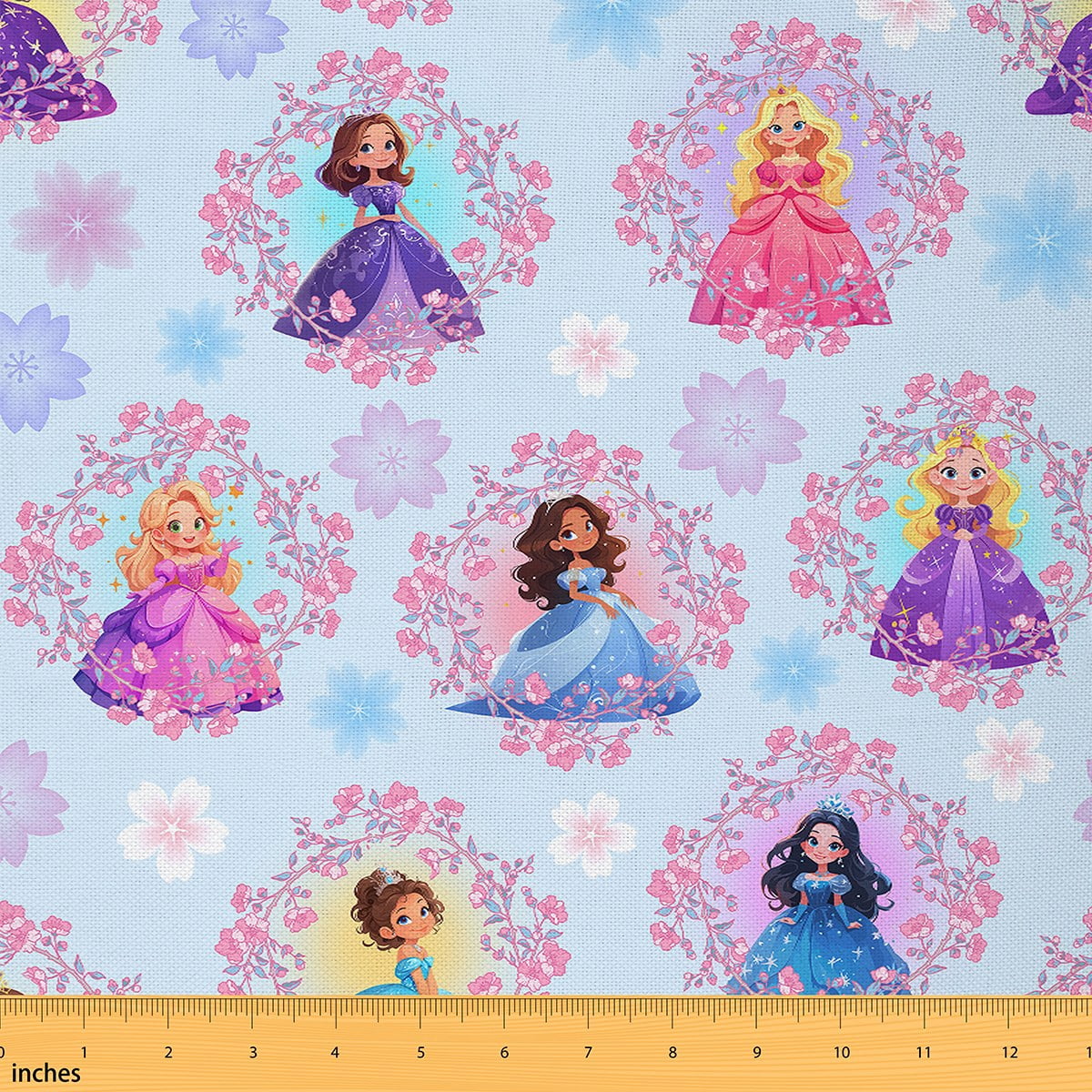 Princess Material Manfei Cute Princess Fabric by the Yard (1 Yard) for Girls, Pink Flower ...