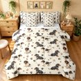 thumbnail image 1 of Manfei Cute Pug Twin Bedding, Dachshund Paw Print Bedding Comforter Set, Offwhite Brown, Reversible, 7-Piece, 1 of 6