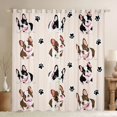 thumbnail image 1 of Manfei Cute Puppy Dog Blackout Curtains Set of 2 (52x84 Each),Cartoon Pet Footprint Window Curtains,Black Brown Curtains and Drapes For Boys Kids,Breathable Home Decor, 1 of 6