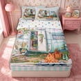 thumbnail image 1 of Manfei Cute RV Car Zipper Twin Comforter Sets with Fitted Sheet and 2 Pillowcases,Happy Camping Zipper Bedding Set,Pink Mint,Reversible, 1 of 7