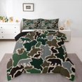 thumbnail image 1 of Manfei Cute Rabbit Full Size Comforter Sets,Rustic Camo Print Bedding Comforter Set,Green,Black Reversible,3pcs,1 Comforter and 2 Pillowcases, 1 of 7