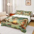 thumbnail image 1 of Manfei Cute Rabbit Queen Sheets,Camping Animal Print Queen Sheet Sets,Green,4-Piece,1 Flat Sheet, 1 Fitted Sheet and 2 Pillowcases, 1 of 6