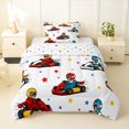 thumbnail image 1 of Manfei Cute Race Car Twin Comforter Sets,Kawaii Stars Bedding Set,White,Polkadot Reversible,2-Piece,1 Comforter and 1 Pillowcase, 1 of 7