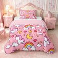 thumbnail image 1 of Manfei Cute Rainbow Unicorn Twin Comforter Sets 2pcs,Cartoon Starry Sky Bedding Set,1 Comforter and 1 Pillowcase,Reversible, 1 of 6