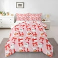 thumbnail image 1 of Manfei Cute Red Bow 2pcs Bedding Comforter Set for Preppy Children Kids,Kawaii Ghost Twin Comforter Sets,Merry Christmas Breathable Bedding Set,Super Cozy Room Decor,Reversible, 1 of 8