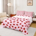 thumbnail image 1 of Manfei Cute Red Strawberry 3pcs Twin Sheet Sets for Children Girls,Cartoon Fruit Twin Fitted Sheet,Polka Dots Breathable Flat Sheet,Lightweight Room Decor, 1 of 7