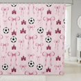 thumbnail image 1 of Manfei Cute Ribbon Bowknot Shower Curtain 72Wx78L,3D Cartoon Football Print Bath Curtain, 1 of 5