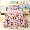 thumbnail image 1 of Manfei Cute Rustic Bear Twin Comforter Sets, Waterclor Fall Leaves Bedding Set, Pink, Pink Reversible, 2 Pieces, 1 Comforter and 1 Pillowcase, 1 of 6