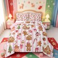 thumbnail image 1 of Manfei Cute Rustic Christmas Full Size Comforter Sets,Farmhouse Bell Bedding Comforter Set,Pink Reversible,3-Piece,1 Comforter and 2 Pillowcases, 1 of 7