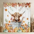 thumbnail image 1 of Manfei Cute Rustic Cow Curtains Pack of 2 (42x84 Each) for Kid, Autumn Harvest Pumpkin Curtains Blackout, Maple Leaf Bedroom Curtains, Curtains and Drapes Bedroom Decor, 1 of 6