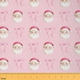 thumbnail image 1 of Manfei Cute Santa Claus Fabric by the Yard 1 Yard for Girls, Pink Bow Ribbon Sewing Fabric, Merry Christmas Room Decor Fabric by the Yard, Pink, 1 of 6