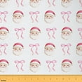 thumbnail image 1 of Manfei Cute Santa Claus Fabric by the Yard 10 Yards for Girls, Pink Bow Ribbon Sewing Fabric, Merry Christmas Room Decor Fabric by the Yard, White, 1 of 6