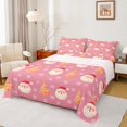 thumbnail image 1 of Manfei Cute Santa Claus Queen Sheet Sets, Kawaii Christmas Tree Flat Sheet, Cartoon Snowflake Print Queen Fitted Sheet, Ultra Soft Home Decor, 4pcs, 1 of 7