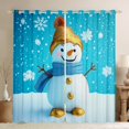 thumbnail image 1 of Manfei Cute Snowman Blackout Curtains Set of 2 (52x84 Each),Merry Christmas Window Curtains,White Blue Curtains and Drapes For Girls Kids,Ultra Soft Home Decor, 1 of 6