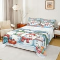 thumbnail image 1 of Manfei Cute Snowman Full Size Sheets 4pcs for Children, Happy New Year Bed Sheets, Let It Snow Print Sheet Sets, Luxury Bedroom Decor, 1 of 7