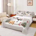 thumbnail image 1 of Manfei Cute Snowman Full Size Sheets,Merry Christmas Bed Sheets,White Gray Sheet Sets For Girls Kids,Ultra Soft Home Decor,4 Pieces, 1 of 7