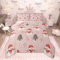 thumbnail image 1 of Manfei Cute Snowman Queen Comforter Set for Kids Girls, Pink Christmas Bedding Sets, Xmas Themed Bedding Comforter Set, Lightweight Room Decor, Reversible 3-Piece, 1 of 8