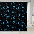 thumbnail image 1 of Manfei Cute Stars Moon Shower Curtain 72Wx72L,Starry Sky Bathroom Curtain,Black Blue, 1 of 5