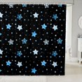 thumbnail image 1 of Manfei Cute Stars Polka Dot Shower Curtain 72Wx78L,Sprinkle Print Bath Curtain,Blue, 1 of 5