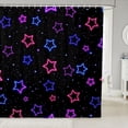 thumbnail image 1 of Manfei Cute Stars Shower Curtain 72Wx84L,Lovely Cartoon Themed Bathroom Shower Curtain,Black, 1 of 5