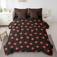 thumbnail image 1 of Manfei Cute Strawberry 7-Piece Bedding Comforter Set,Polka Dot King Bedding Sets,Red Black Bed Sheets For Girls,Ultra Soft Home Decor Reversible, 1 of 8