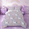 thumbnail image 1 of Manfei Cute Unicorn Full Size Comforter Sets 3-Piece,Cartoon Animal Bedding Comforter Set,1 Comforter and 2 Pillowcases,Reversible, 1 of 6