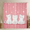 thumbnail image 1 of Manfei Cute White Cat Black Out Curtains for Teen, Dreamy Stars Print Curtains Pack of 2 (42x63 Each), Kawaii Cartoon Kitten Bedroom Curtains, Curtains and Drapes Room Decor, 1 of 6