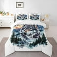 thumbnail image 1 of Manfei Cute Wolf Comforter Sets Toddler Size,Woodland Animal Comforters & Duvets,Tropical Plant Pine Bedding Toddler Comforter Set,Ultra Soft Bedroom Decor,2-Piece, 1 of 7