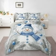 thumbnail image 1 of Manfei Cute Xmas Snowmen Queen Comforter Set,Merry Christmas Bedding Sets,Blue Sliver Bedding Comforter Set,Ultra Soft Home Decor Reversible,3 Pieces, 1 of 8