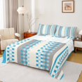 thumbnail image 1 of Manfei Cyan Square Buffalo Twin Sheet Sets, Vintage Checkered Abstract Twin Fitted Sheet, Rectangle Plaid Flat Sheet, Luxury Bedroom Decor, 3 Pieces, 1 of 6