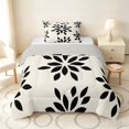 thumbnail image 1 of Manfei Dahlia Floral Twin Comforter Sets, Black Flower Bedding Set, Gray Reversible 2pcs, 1 Comforter and 1 Pillowcase, 1 of 6