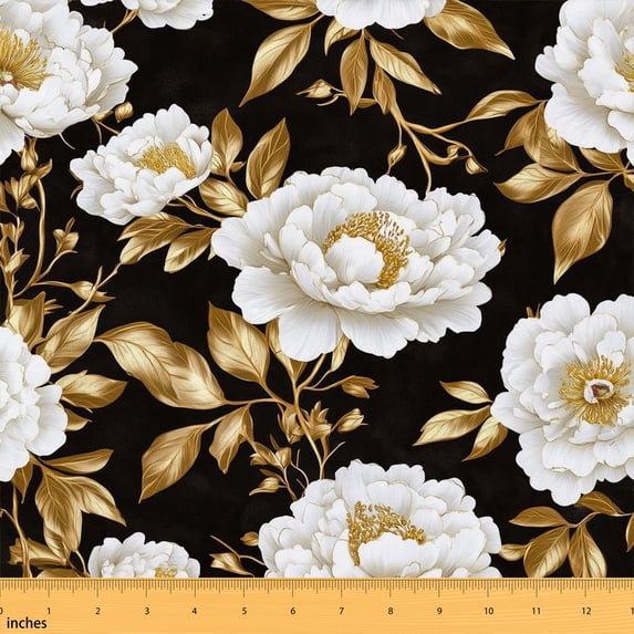 Manfei Daisy Fabric by the Yard 2 Yards, Butterfly Sewing Fabric, Coral