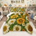 thumbnail image 1 of Manfei Daisy Sunflower Bedding Comforter Set 2pcs for Girls, Floral Flower Twin Comforter Sets, Green Leaves Bedding Set, Luxury Bedroom Decor, 1 of 8
