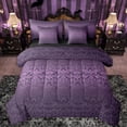 thumbnail image 1 of Manfei Damask Floral 7-Piece Twin Bedding Sets,Retro Baroque Flower Bedding Comforter Set,Purple Black Ombre Sheet Sets For Boys Kids,Microfiber Bedroom Decor Reversible, 1 of 8